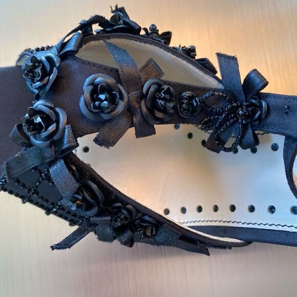 Yves St. Laurent -YSL- Black beaded evening heel. Brand New - size 10.5 - Picture 13 of 15